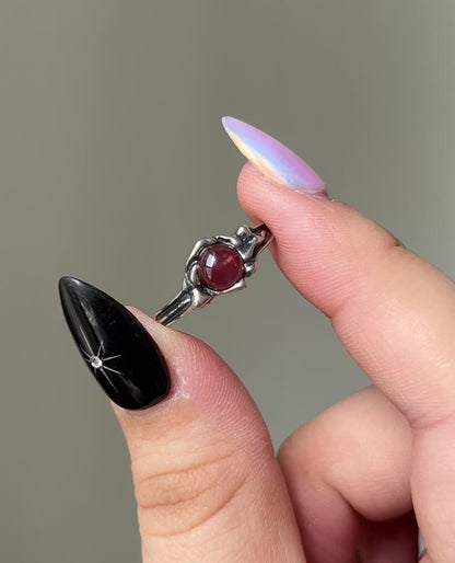 Round Garnet Ring